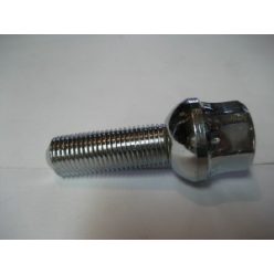   Kerékcsavar M12x1.25x30, rádiuszos, fényes króm bevonattal