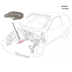   Hossztartó Gerenda Eleje, Lengőkar Rögzitő Jobb 6811842 Suzuki Swift II