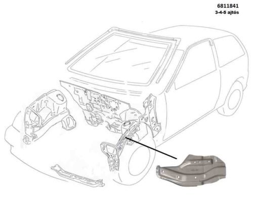 Lengőkar rögzitő- hossztartó gerenda eleje - bal - Suzuki Swift II. - Suzuki 6811841