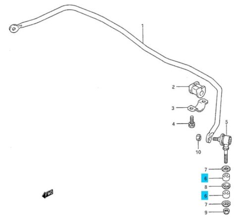 Stabilizátor gömbfej betétgumi – Suzuki Swift (1990–2003) (46651-80E00)