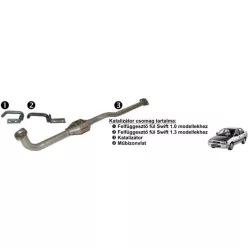  Katalizátor leömlőcsővel - Suzuki Swift 1.0, 1.3 (Katce2-015) - Lengyel