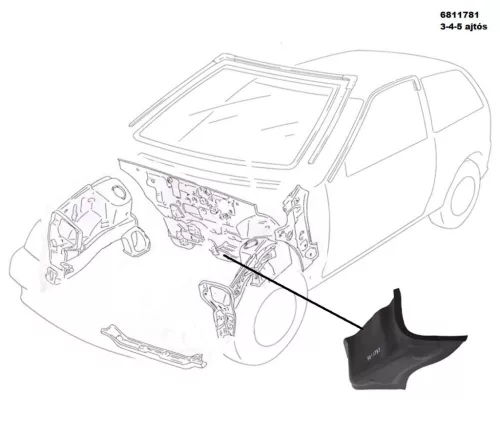 Keresztgerenda Első Bal 6811781 Suzuki Swift II