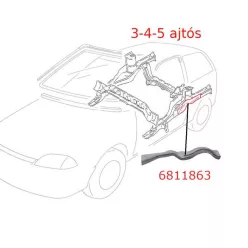  Lengéscsillapító torony gerenda merevítő pánt - bal - Suzuki Swift II - 6811863