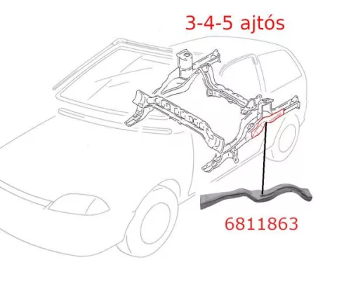 Lengéscsillapító torony gerenda merevítő pánt - bal - Suzuki Swift II - 6811863