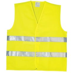   Fényvisszaverő mellény fényvisszaverő csíkokkal, textil/celofán csomagolásban, M–XXL méretben, 60 g