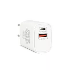 USB + Type-C PD 20W hálózati gyorstöltő fekete (55041WH)