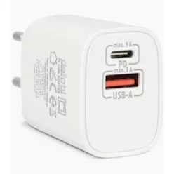   USB + Type-C PD 20W hálózati gyorstöltő fehér | Delight 55041WH