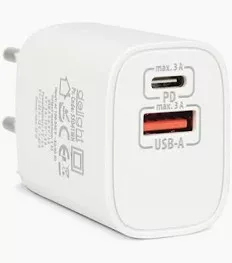 USB + Type-C PD 20W hálózati gyorstöltő fehér | Delight 55041WH