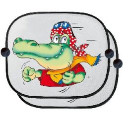 Színes figurás napfényvédő oldalablakra