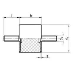   Gumibak univerzális – M6 D20 H20 – kétcsavaros – GUF 333059