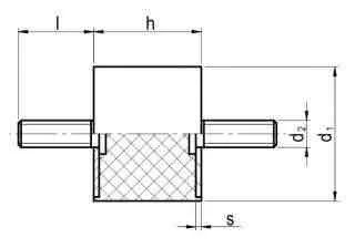 Univerzális gumibak A1 M8 D40×H40 mm, kétcsavaros (GUF 334631)