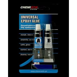   43-600 Chemistik Universal 5 perces átlátszó epoxi ragasztó, 2x15 g