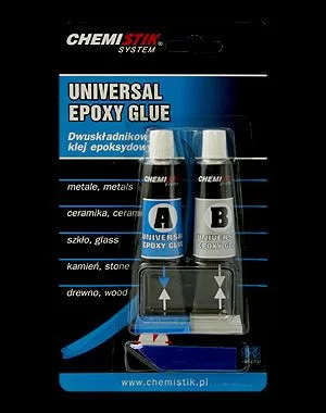 43-600 Chemistik Universal 5 perces átlátszó epoxi ragasztó, 2x15 g
