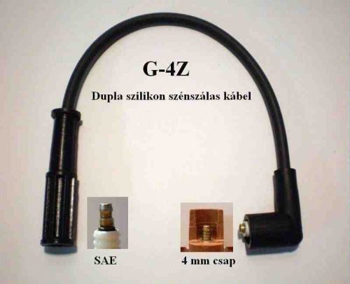 G-4Z 60 gyertyakábel – 60 cm, szilikon szigeteléssel, SAE és 90°-os csatlakozóval