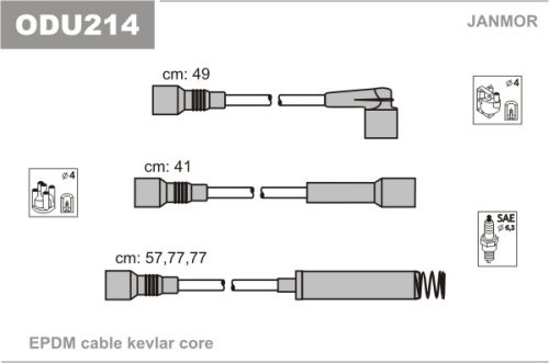 Opel gyujtókábel grt. odu214 1612537    53-0044   gyujtókábelek *