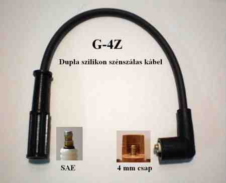G-4Z 30 gyertyakábel – 30 cm, szilikon szigeteléssel, SAE és 90°-os csatlakozóval