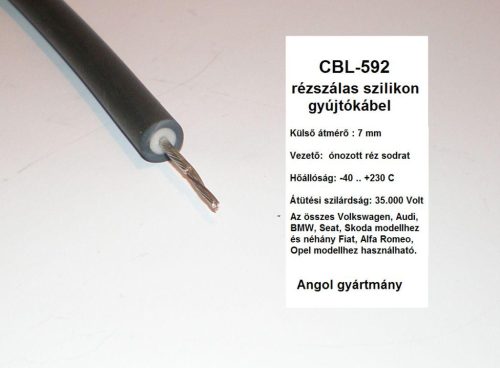 SIL-CU F rézszálas szilikon gyújtókábel, 7 mm