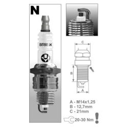   Brisk N17YC gyújtógyertya – M14 x 1,25 – menethossz: 12,7 mm – kulcsnyílás: 20,8 mm (kompatibilitás: lásd a leírásban!)
