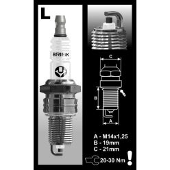   Brisk LR14YC gyújtógyertya – M14 x 1,25 – menethossz: 19 mm – kulcsnyílás: 20,8 mm (kompatibilitás: lásd a leírásban!)