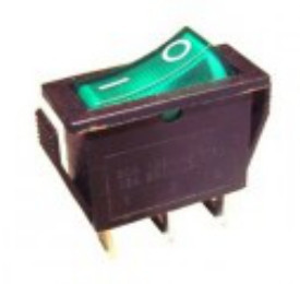 Billenő kapcsoló, zöld visszajelzővel