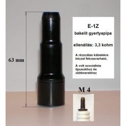 Egyenes bakelit gyertyapipa, zavarszűrős, 3 kΩ