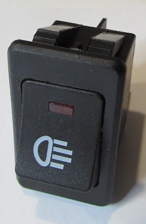 Világítós LED-es billenőkapcsoló, ködlámpa, 12V