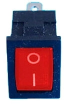 Világítós szögletes billenőkapcsoló, kicsi, piros, 12V