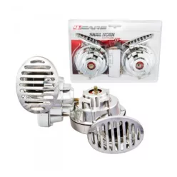12V-os krómozott harsona kürt pár relével (91608)
