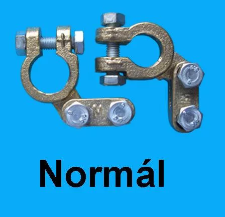 Normál méretű hajlított réz akkusaru pár (+/-), zacskós kiszerelés