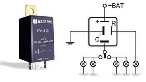 Villogó automata 24v/4 lábú nagares ita/4-24      elektromos     