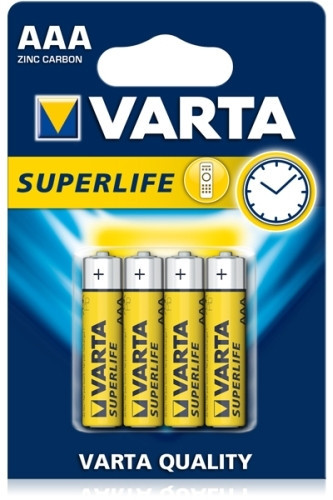 VARTA Superlife AAA szén-cink mikroelem, 1,5V, 4 db/csomag