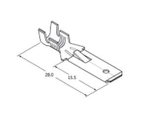 Csúszósaru kábelvég füles hosszú (apa) 6,3mm 100db   73409    elektromos