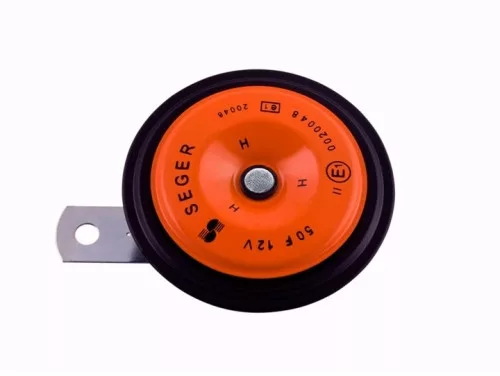 Seger tányérkürt, 12V, 435Hz, magas hang, 91 mm átmérőjű