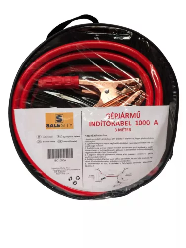 Indítókábel 1000A, 3 méter, cipzáras hordtáskával