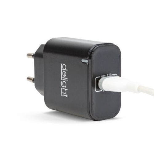 Delight 1 USB-s hálózati adapter, fekete (55045-1BK)