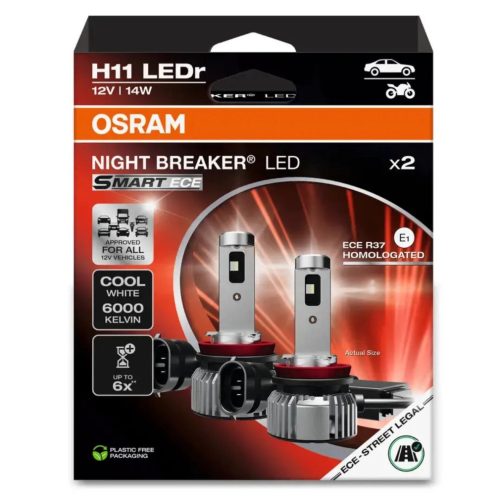 Izzó – Osram Night Breaker LED Smart – H11 – PGJ19-2 - (ECE R37, 64211DWNBSM-ECE)