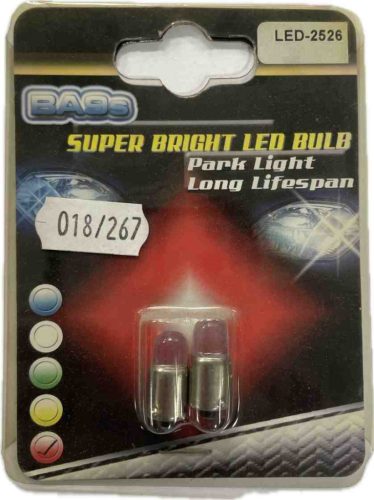 SPL2526 Piros LED Izzó BA9s Foglalattal (2 db)