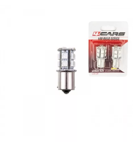 4Cars 12V S25 5050 SMD BA15S Sárga LED Izzók (2 db)