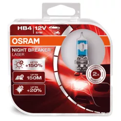   OSRAM Night Breaker Laser HB4 12V 51W +150% Halogén Izzók (2 db)