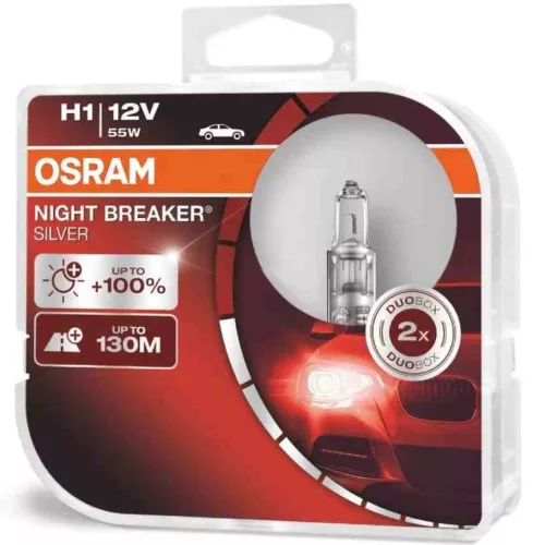 Osram Night Breaker Silver H1 12V 55W Halogén Izzó (2 db)