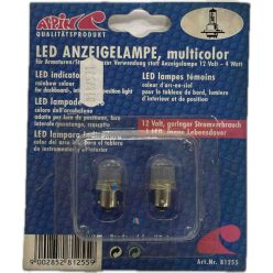 Alpin 81255 12V BA9S 7 színű tölcséres izzó