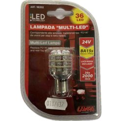 Lampa 98302 24V BA15s 36 LED-es piros izzó