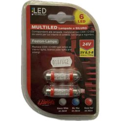 Lampa 98351 24V SV8.5-8 6 LED-es piros izzó, 2 db-os csomag