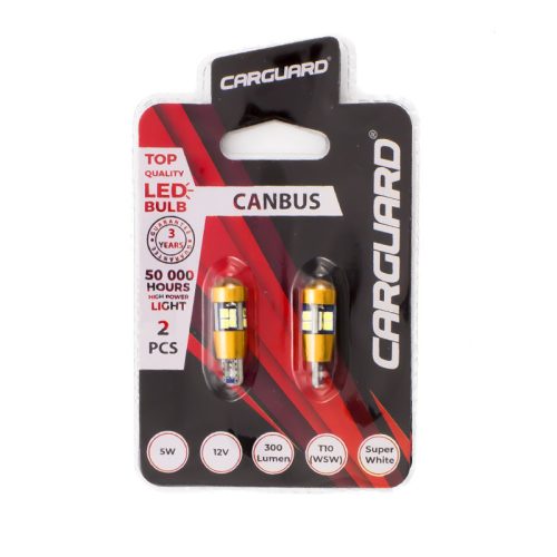 CANBUS SMD LED T10 izzó, 300 lm, CAN130 / 50777, pár
