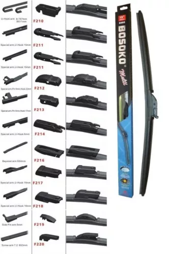 Bosoko 20" (510mm) Multi Ablaktörlő Lapát 9 Adapterrel