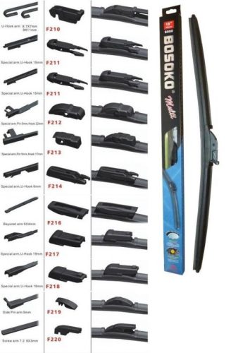 Bosoko 16" (410mm) Multi Ablaktörlő Lapát 9 Adapterrel