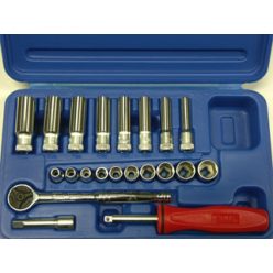   Dugókulcs Készlet 1/4" 6 Lap 5-13 Mm + Hosszított 21 Db-Os Genius