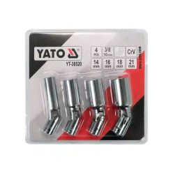   YT-38520 CSUKLÓS GYERTYAKULCS KÉSZLET 4 részes, 3/8" 14-21mm