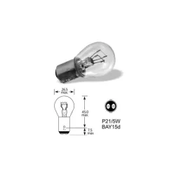 ELTA 294TB 24V 21/5W BAY15d Autóizzó