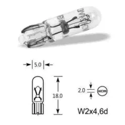 ELTA 286TB 12V 1.2W W2x4.6d Üvegfejű Autóizzó